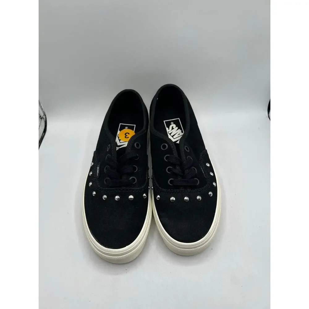 Vans Authentic Spikes Black Silver Studs Goth Punk size 3.5 men’s/5 women’s